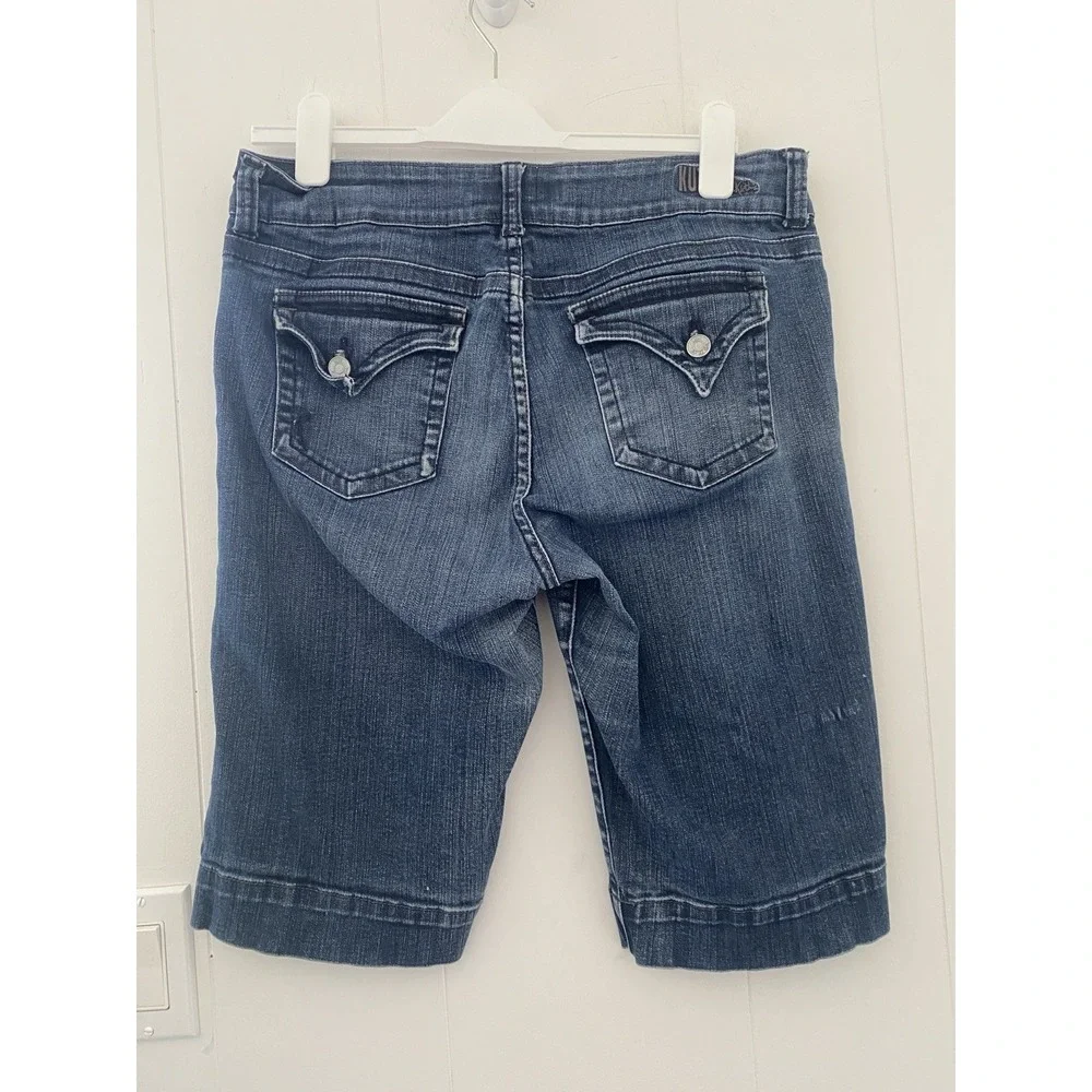 Kut From The Kloth Blue Denim Bermuda Shorts Sz 14 Logo  Cotton Blend 13